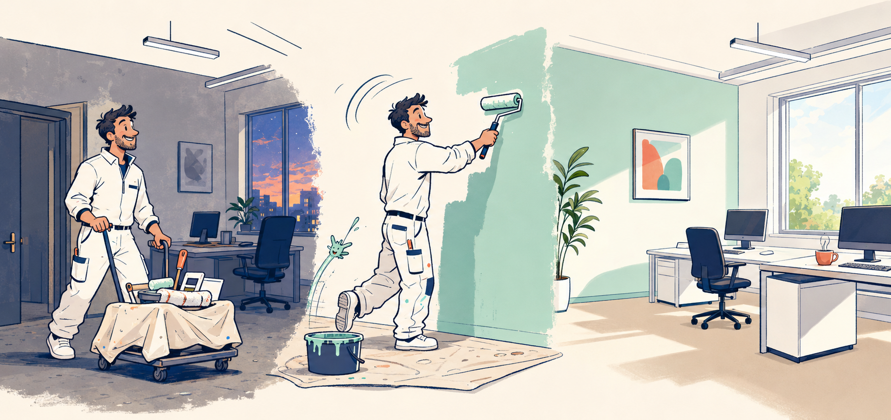 Illustration des Ablaufs von Freitagabend bis Montagmorgen